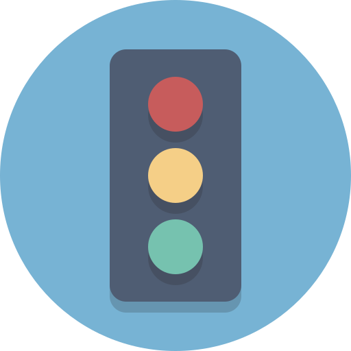 Signal, traffic light, traffic signal icon